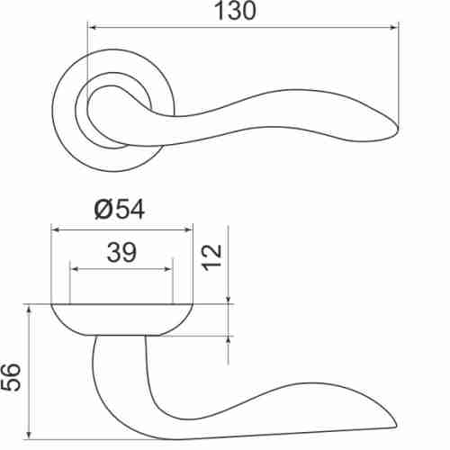 Комплект на 4 двери - Ручка дверная межкомнатная Armadillo Selena LD19-1AB/GP-7 бронза/золото